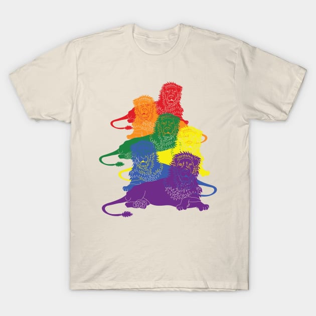 LGBT Gay Pride Lions 2 T-Shirt by atomguy